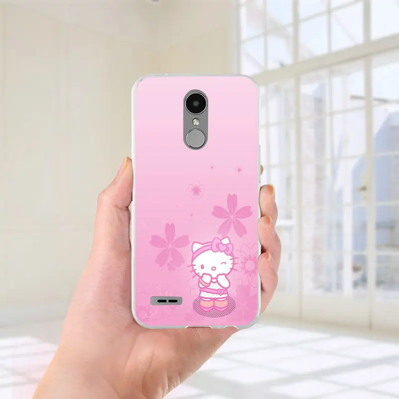 Милый дизайн hello kitty Мягкие силиконовые ТПУ чехлы для телефонов чехол LG G7 K8 K10 K12 K40