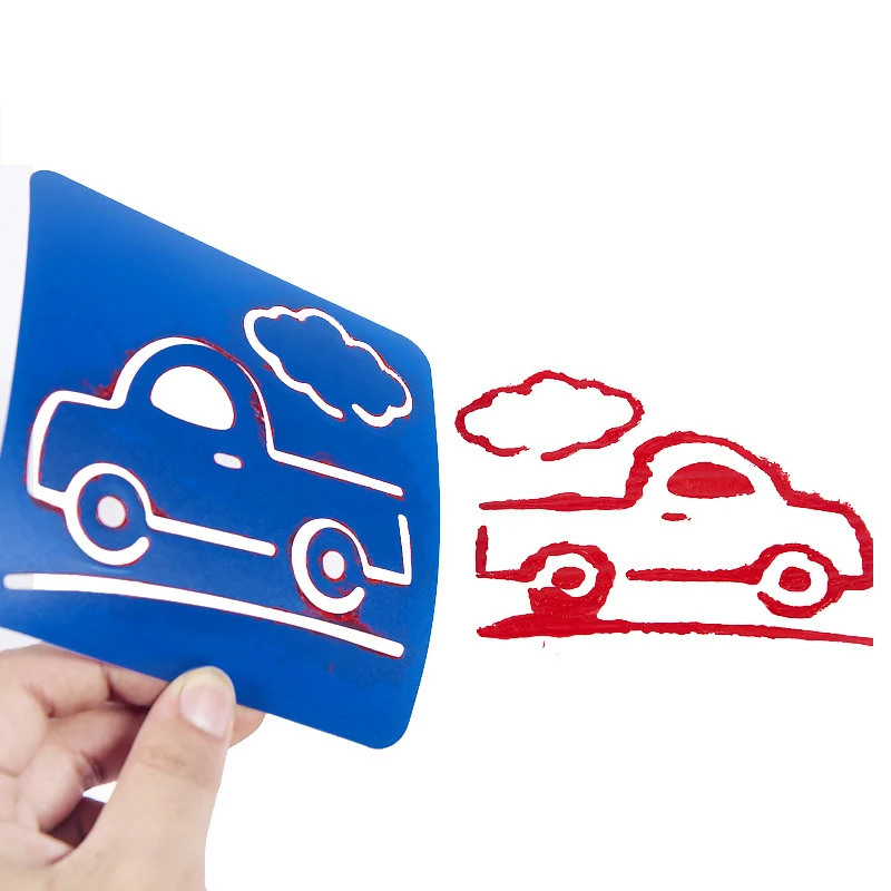 6 шт. детские пластиковые трафареты для рисования|Юный художник| |