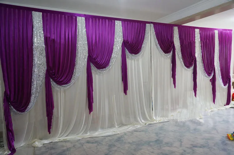 

The Wedding arrangement 3mx6m marriage stage curtain background Wedding stage backdrop Wedding backdrop free shipping