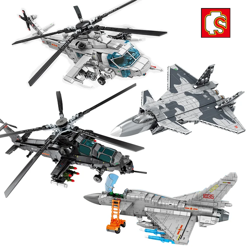 

SEMBO Technical Military Armed Helicopter Model Building Blocks Kits SWAT Police Fighter Aircraft Bricks Gunship Toys For Boys