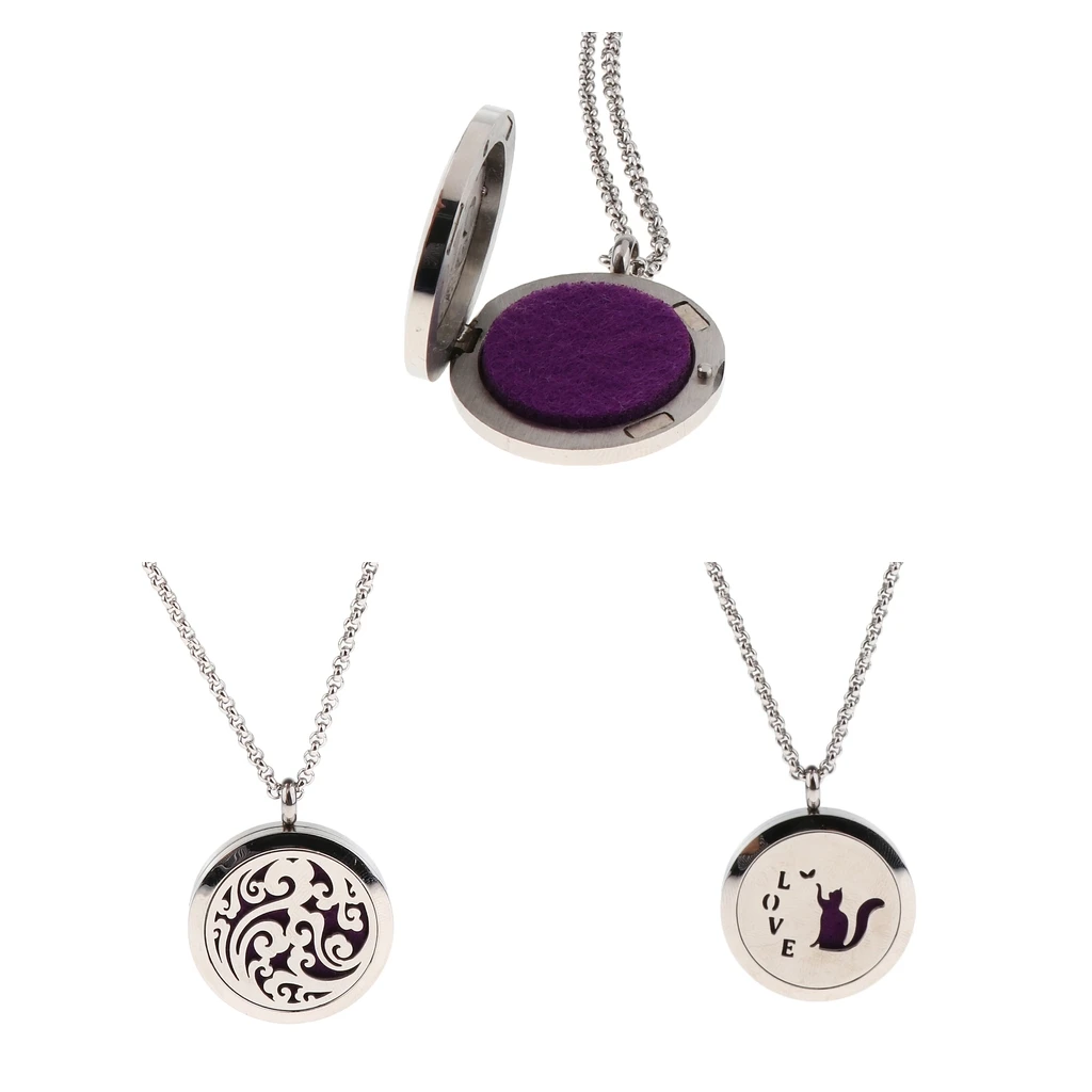 

Ароматерапия из нержавеющей стали с эфирными маслами Цепочки и ожерелья медальон кулон с