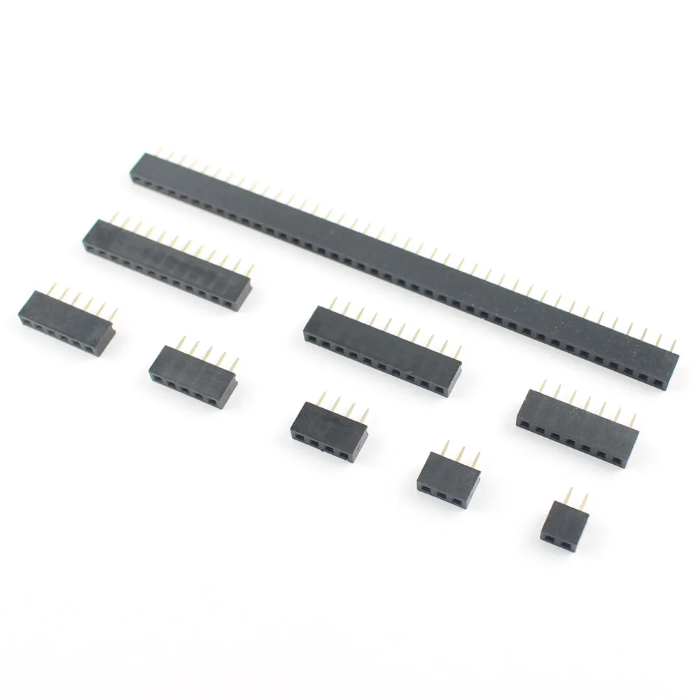 10pcs 2mm 2.0mm Pitch 1x2/3/4/5/6/7/8/9/10/11/12/13/15/16/20/32/40 Pin Single Row Straight Female Header Strip Socket Connector |