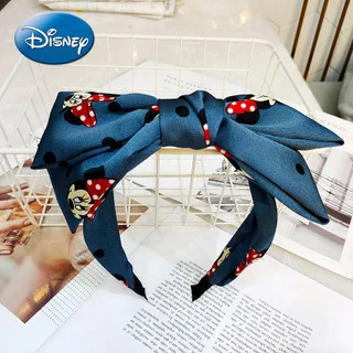 

Disney Mickey Mouse Oversized Double-layer Bow-knot Hair Band Wide-brimmed Fabric Hair Band Press Hair Headdress Women