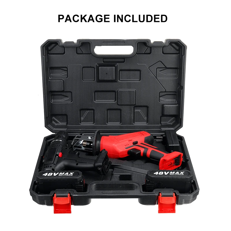 

2 In 1 48V Cordless Impact Drill Reciprocating Saw Variable Speed Electric Saw Electric Screwdriver Wood Metal Cutting Chainsaw