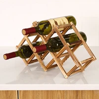 wooden bottle rack diy creative folding wine stand ornaments multi bottled home geometric function decor holder stand for wine