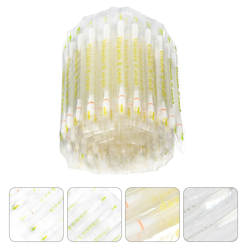 120Pcs Disposable Vitamin E Cotton Swabs Applicators for Lip Gum Care