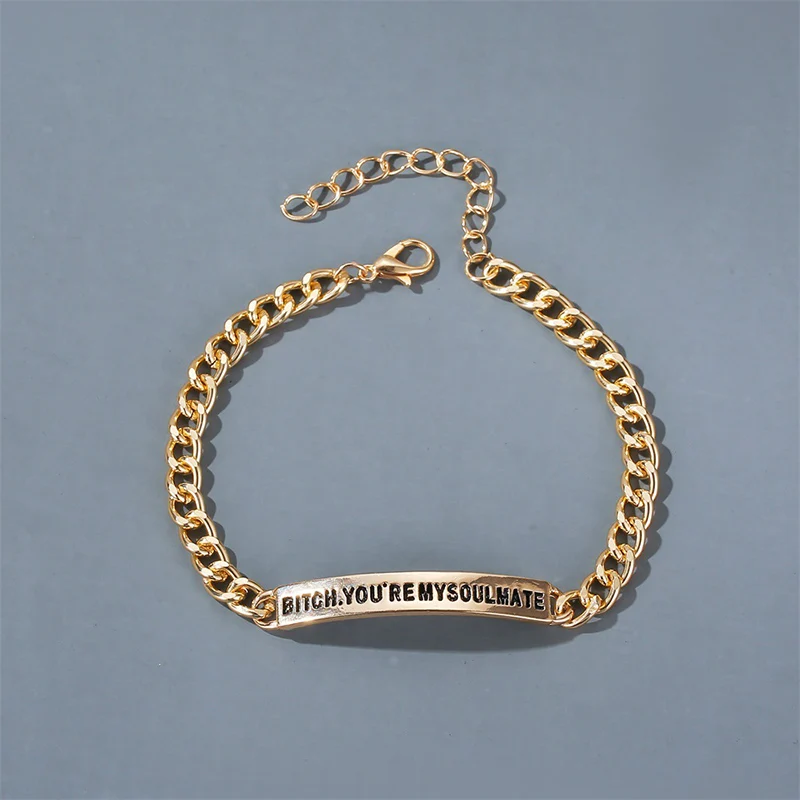 Ты мой половинку Шарм браслета письма Handstamped для него и нее браслет цепочка Для