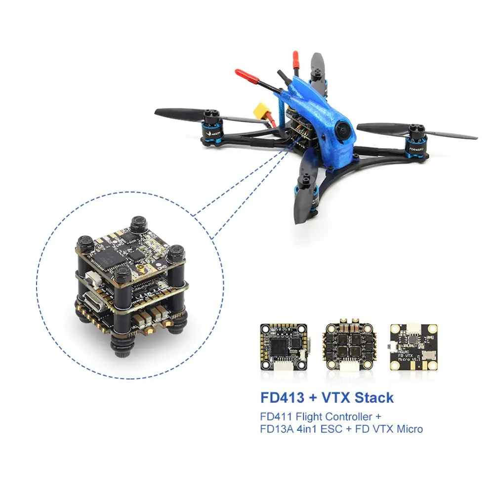 HGLRC Parrot132 FPV гоночный Дрон BNF F411 управление полетом 13A 4в1 ESC 1106 3800 кв мотор
