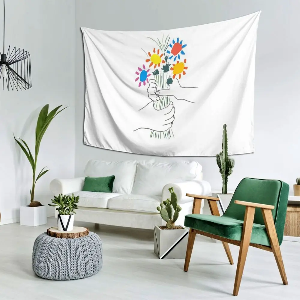 Пикассо гобелены с цветами Настенный декор искусство Картины испанский тканевые