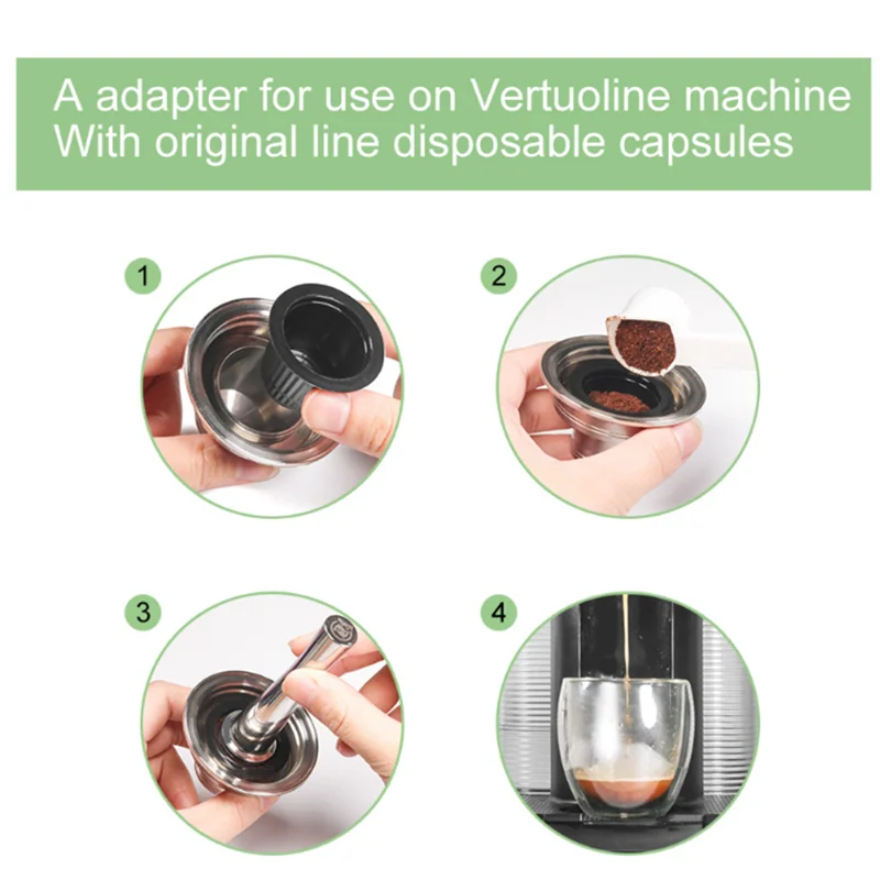 Адаптер для кофейных капсул из нержавеющей стали многоразовый конвертер