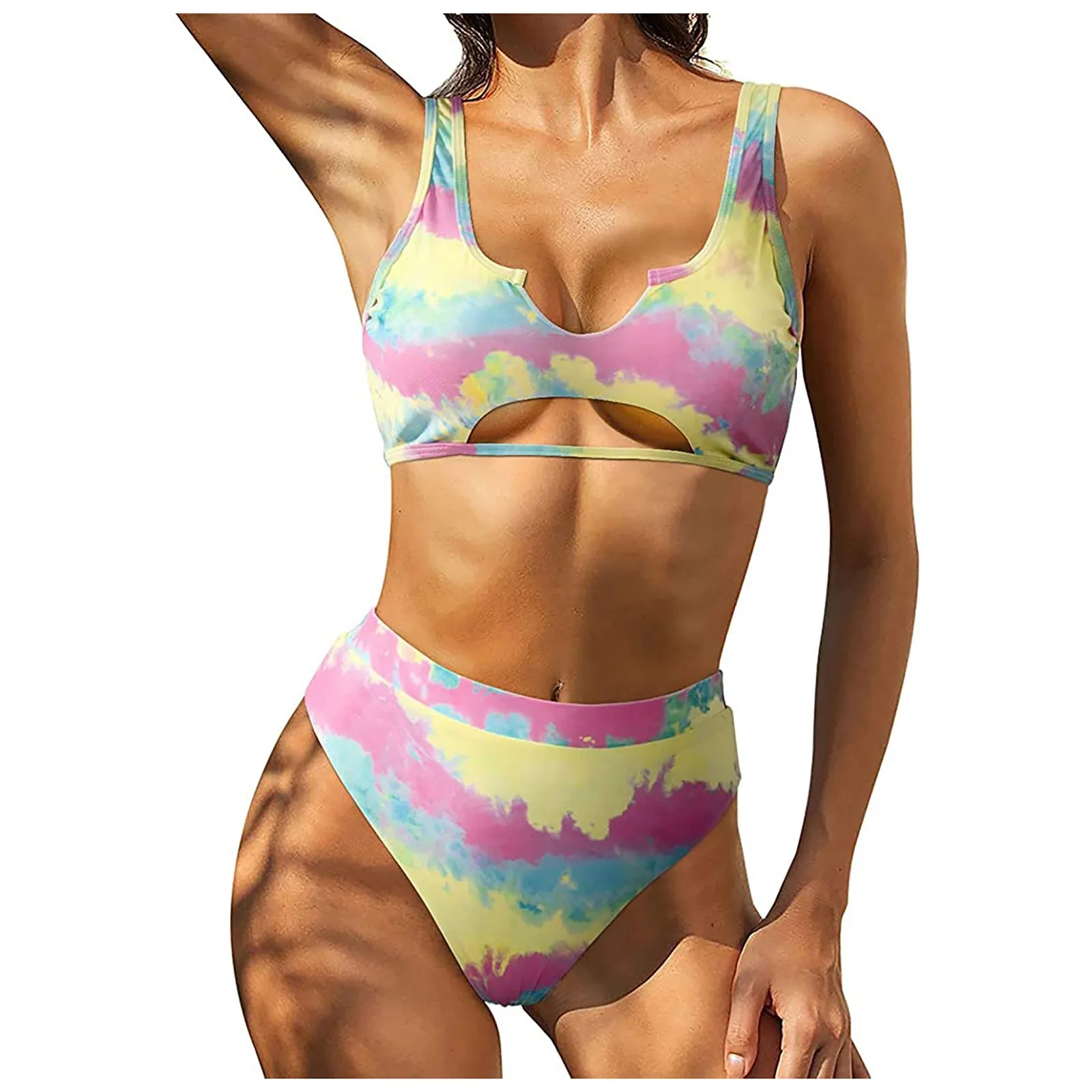 

Women's Printing Padded Push Up 2 Piece Bikini Hollow Out Swimsuits Beachweart Femme Biquini Sexy Brazilian Bikini Set Swimming