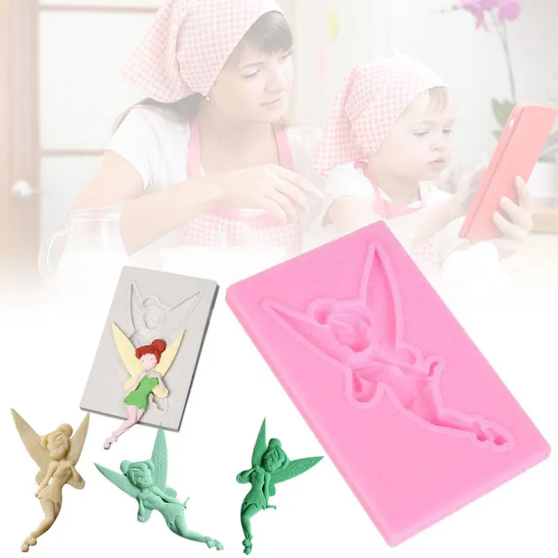 Винтажная силиконовая маленькая фея в форме для кексов помадки формы торта