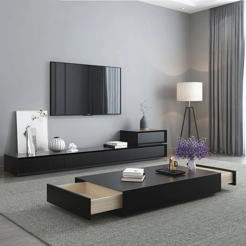 Стильный кофейный столик, шкафчик для телевизора, черный, белый, серый ...