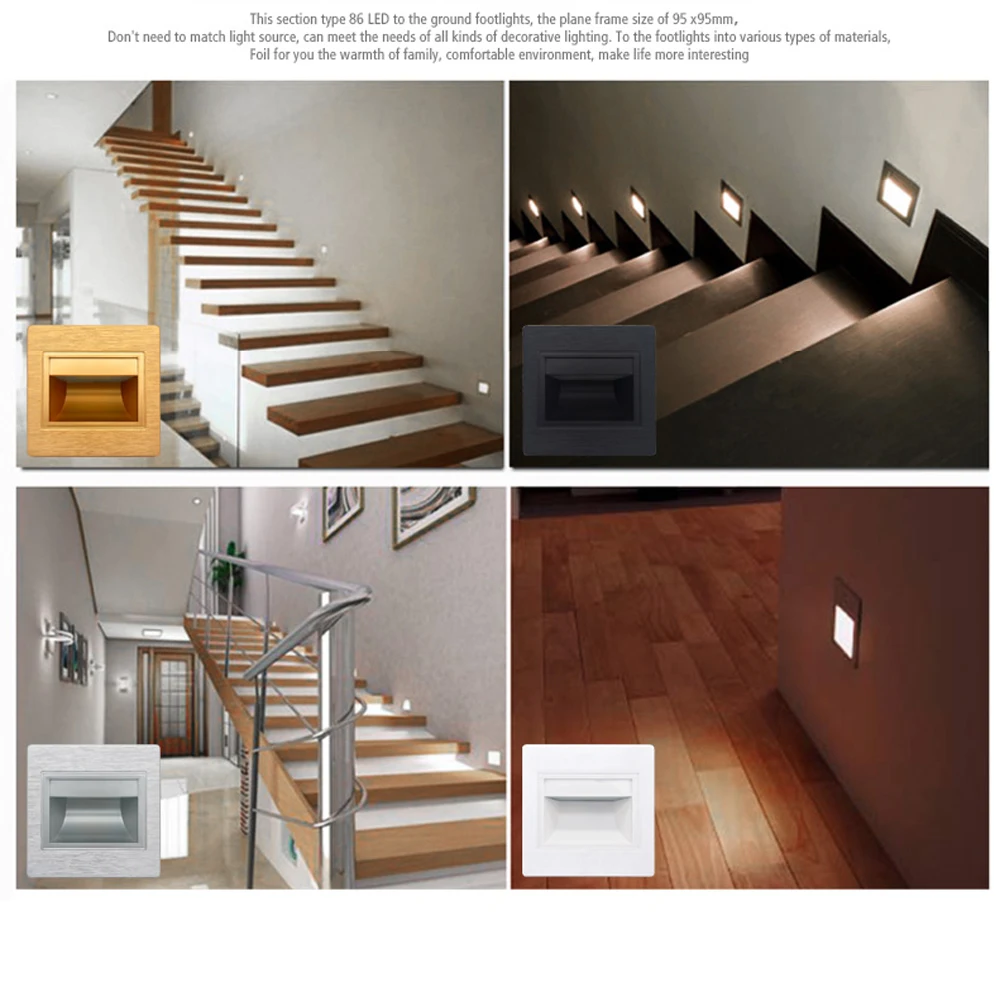 LED Wall light Stair Light Corridor wall lamps Sconce Nightlight For Step foyer sitting room Channel Stairway Footlight + 86 Box |