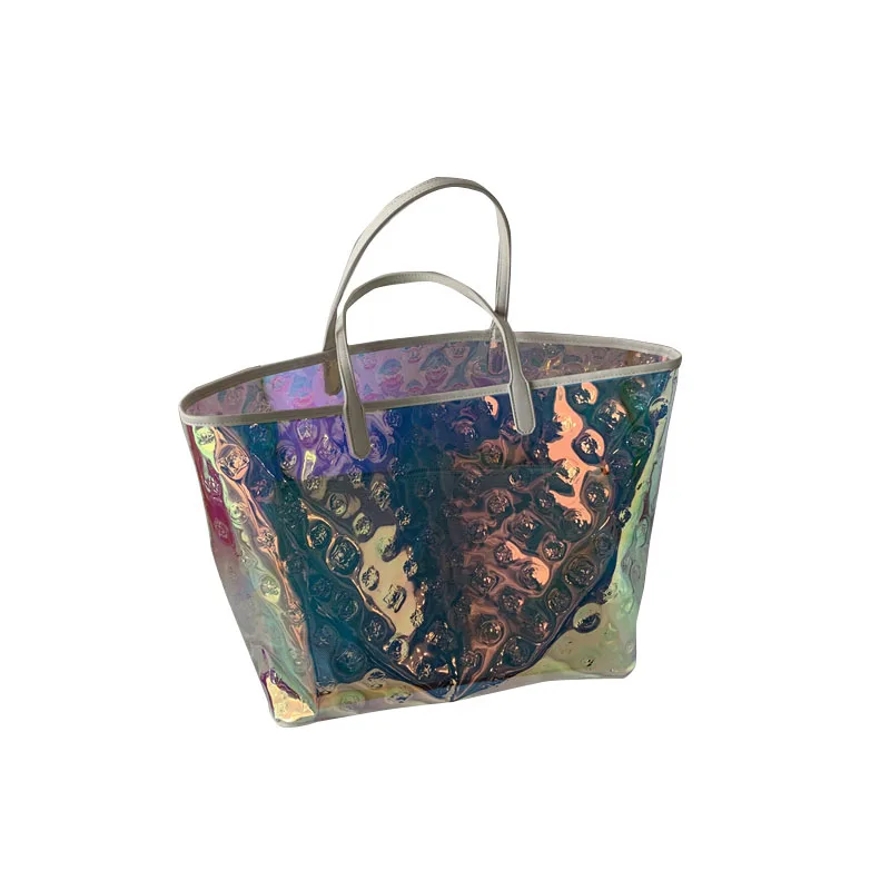 

Colorful Large Bag 2020 Summer New Colorful Transparent Travel Bag Portable Laser Transparent Bag