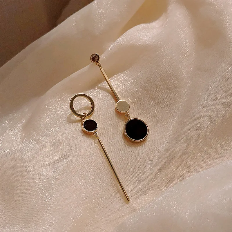 

S925 Silver Needle Simple Geometric Asymmetric Niche Fashion Temperament All-match Earrings Fashion Jewelry Moda 2020