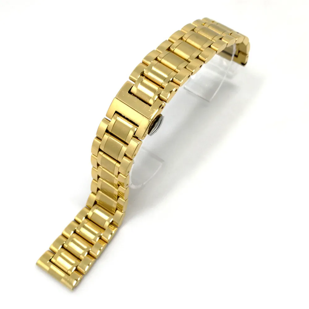 Ремешок из нержавеющей стали для мужчин и женщин изогнутый металлический