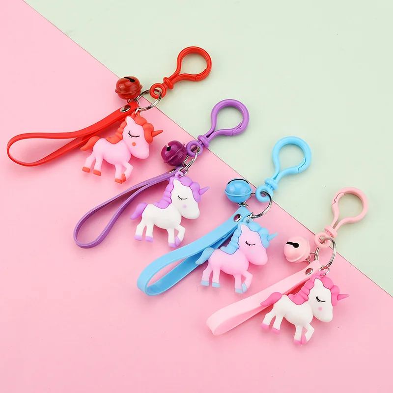 Милый единорог с закрытыми глазами животная ПВХ брелок для пар мужчин и женщин