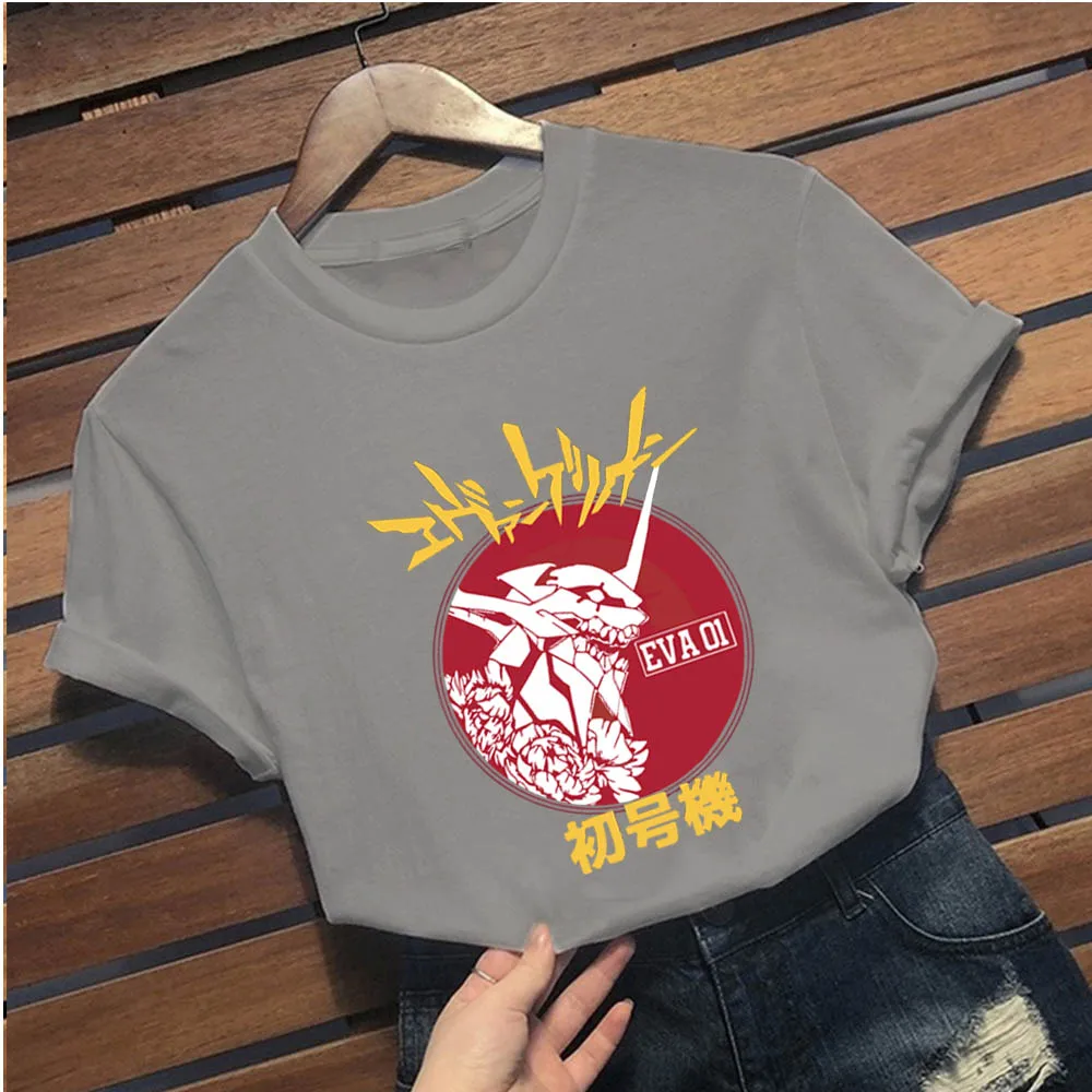 

Harajuku Unisex T-shirt Eva 01 Evangelion Short Sleeve Tees Print Clothes