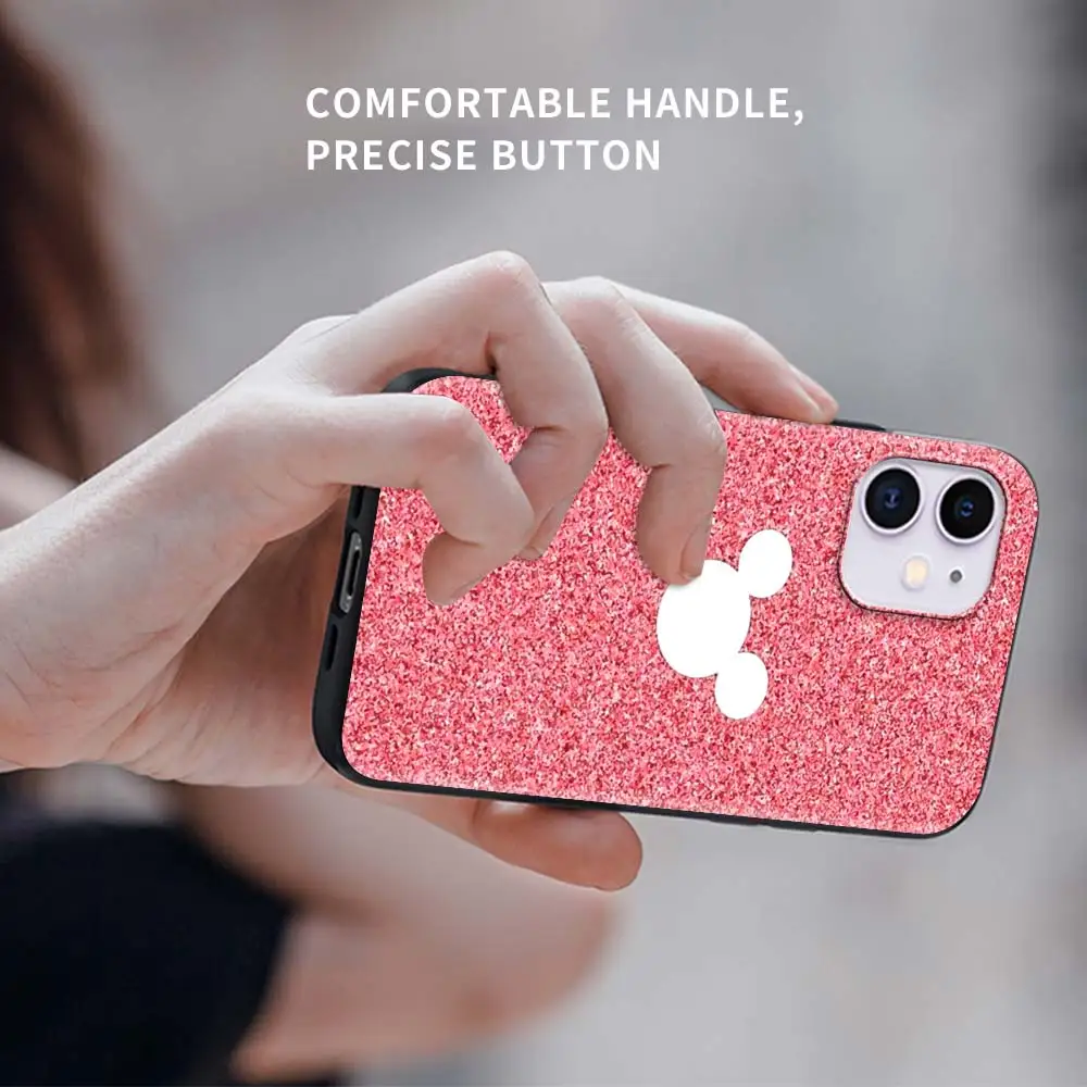 

Rose Pink Bling Tpu Phone Case For Apple iPhone 7 11 12 Pro XR X 6 6S XS Max 5 5S 8 Plus SEF Soft Coque Mobile Cover