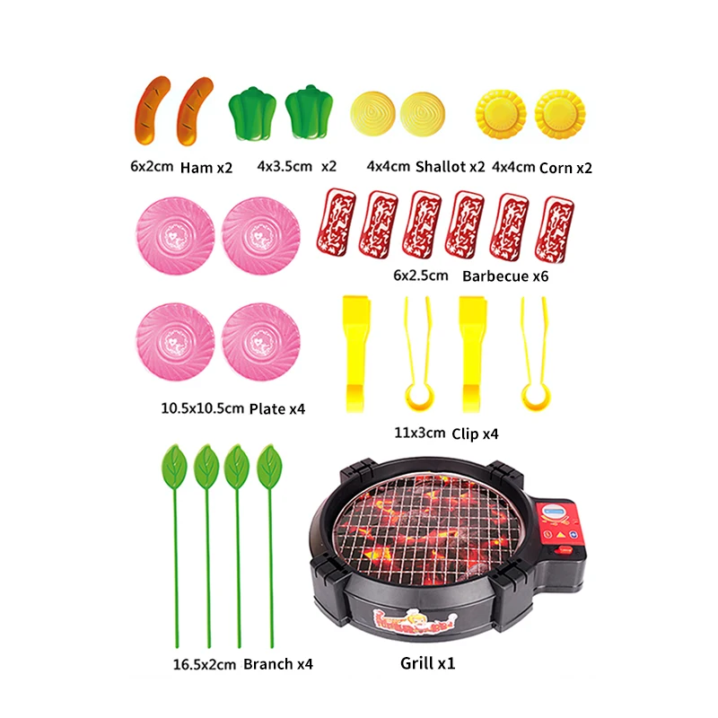 children play house cooking oven simulation grill toy electric barbecue cook kitchen bbq toy set education kitchen barbecue game free global shipping