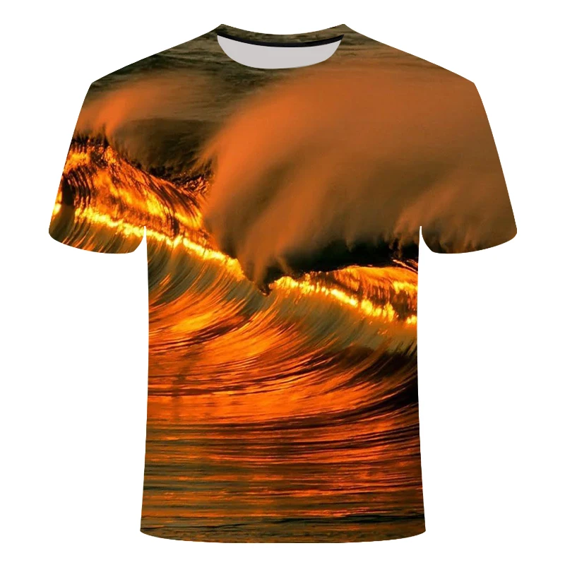 

2020 irregular summer short-sleeved t-shirt men's trend Hong Kong style couples hip-hop t-shirt