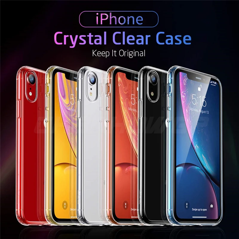 Прозрачный мягкий силиконовый чехол HD для iPhone 11 Pro Max X XR XS MAX задняя крышка из ТПУ 10