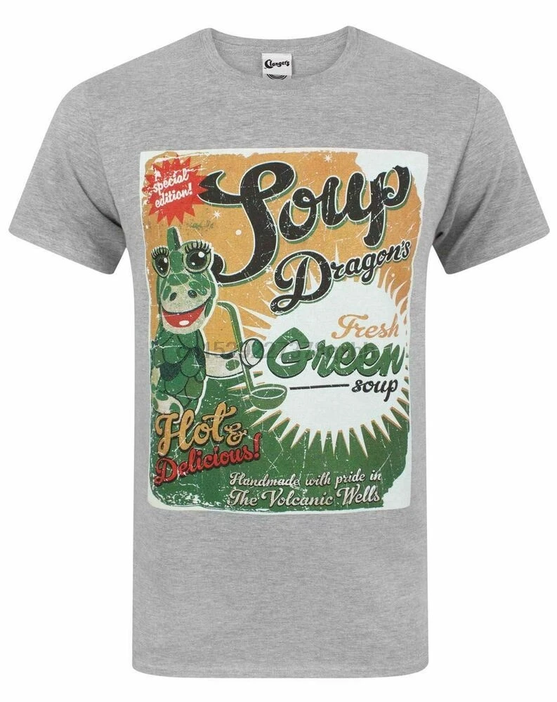 Мужская футболка clanger с супом и драконами зеленый суп (1)|Мужские футболки| |