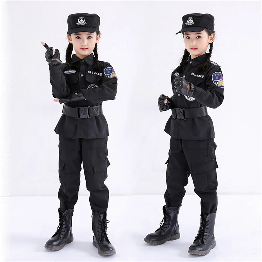 Детский костюм военная форма маскировка полицейского специальная сила на