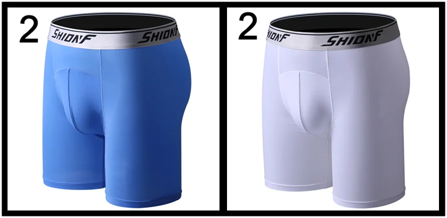 2L 2W Shionf 7XL шелк льда антифрикционные ноги 4 шт. длинное нижнее белье Фитнес удобные мужские трусы тонкие стрейч боксеры мужские трусики - Цвет: 2L 2W