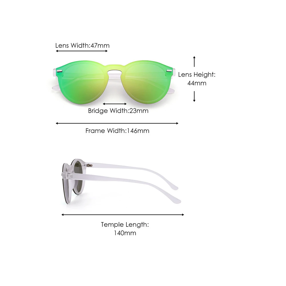 

JM One-piece Polarized Sunglasses for Women Men Round CLX0006