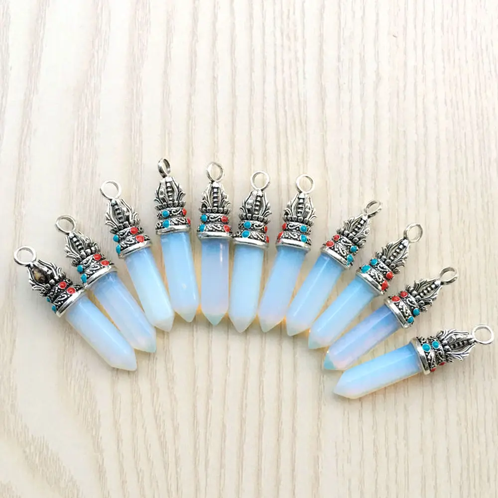 

Подвески из натурального камня Шестигранная Призма Опал Подвески для изготовления ювелирных изделий своими руками серьги ожерелье