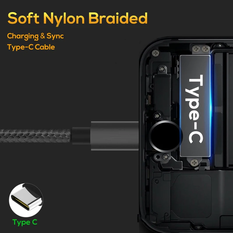 Кабель USB Type C для Xiaomi CC9 Pro 10 Redmi Note 8 9 8T Huawei P30 P20 Mate 30|Кабели мобильных телефонов| |