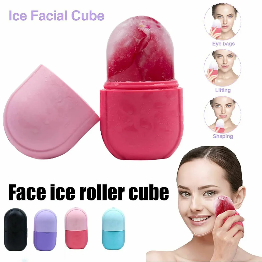 

Skin Care Beauty Lifting Contouring Tool Silicone Ice Cube Trays Ice Globe Ice Balls Face Massager Facial Roller Reduce Acne