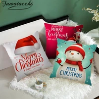 fuwatacchi christmas tree decorations cushion covers snowman santa claus pillow cover for sofa home decoration throw pillowcases