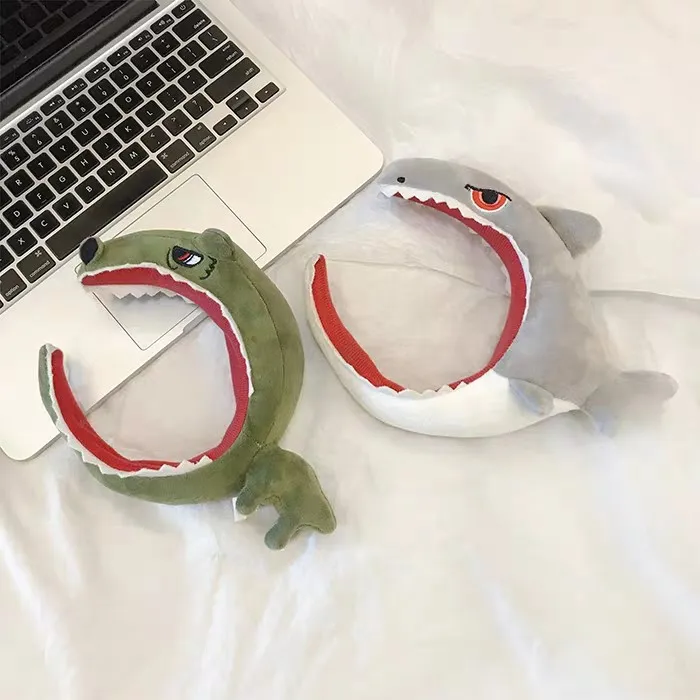 

Lady's Two-dimensional Funny Dinosaur Shark Headband Cute Cartoon Wash Hair with Headdress Girls Headdress