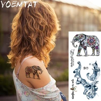 1 piece fantasy color elephant deer hot large animal temporary tattoo waterproof tattoo sticker for women men