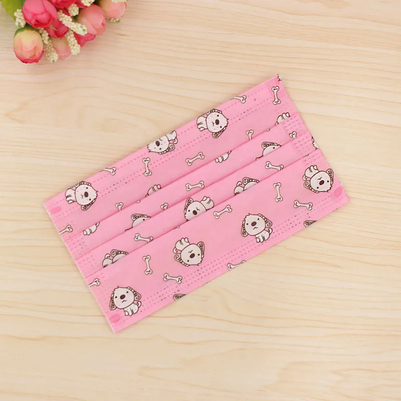 Слоновая кость 10 шт./компл. мультфильм собака одноразовые для рта маски Kawaii напечатанные трехслойные нетканые Пылезащитная маска для взрослых детей мужчин и женщин - Цвет: Слоновая кость
