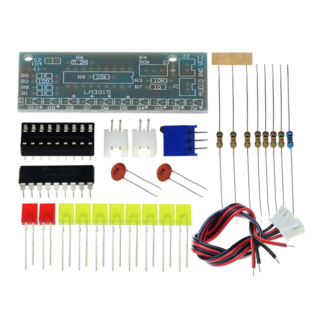 Electronic DIY Kit LM3915 Audio Level Indicator Production Suite DC 9V-12V |