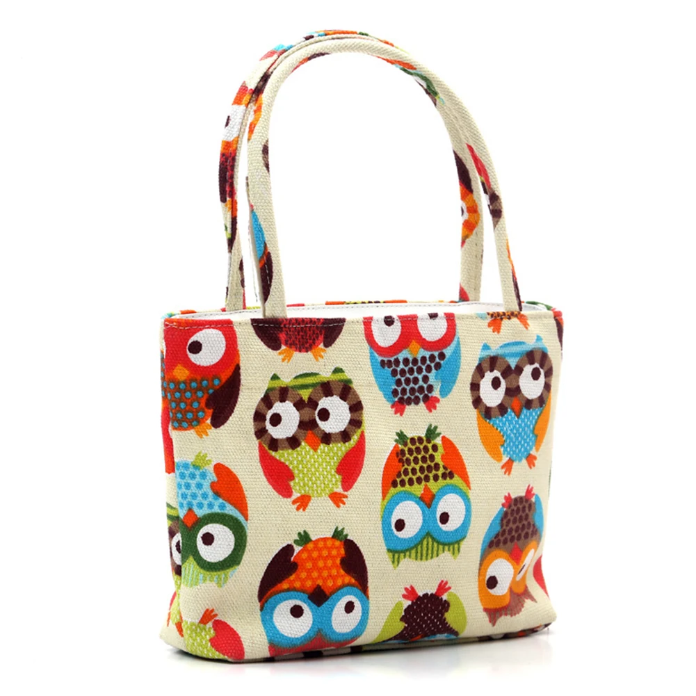 Большая вместительная Повседневная Сумка тоут с принтом Совы из мультфильма