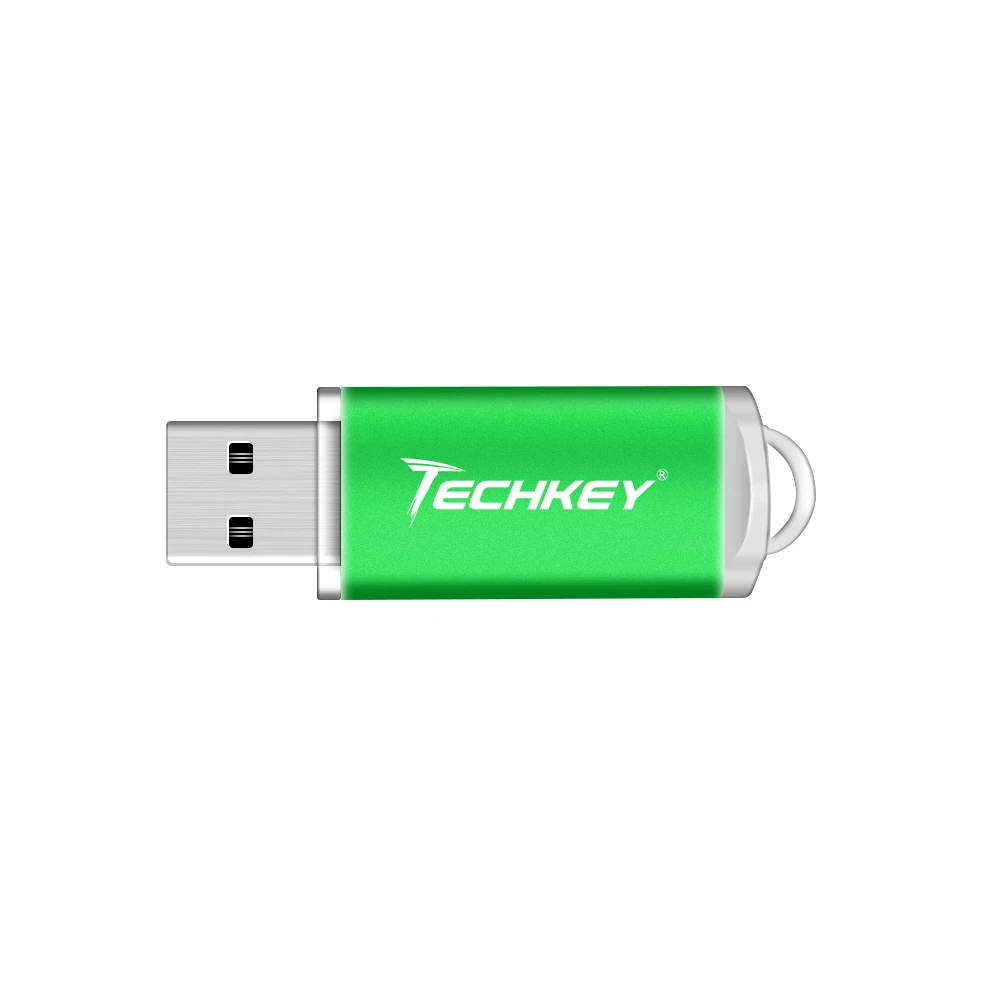 Techkey usb falsh drive 16 ГБ 32 ГБ 8 ГБ 4 ГБ флешка usb2.0 memory stick реальная емкость usb pen drive флешка usb cle - Цвет: green