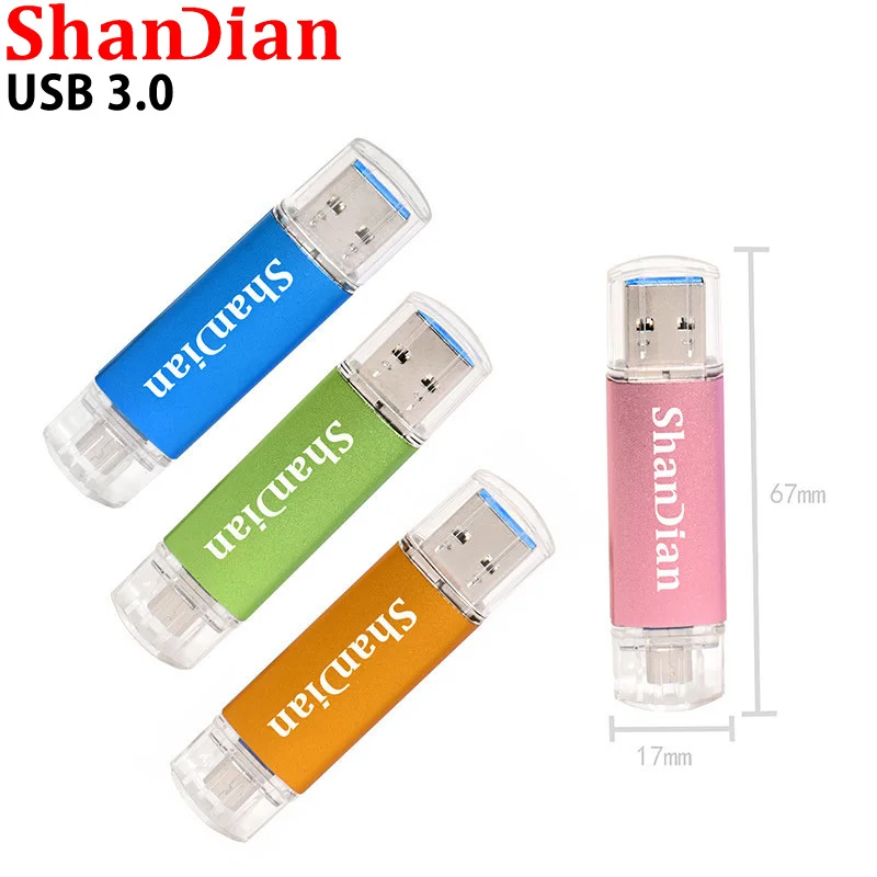 Флеш-накопитель SHANDIAN 100% OTG USB 3 0 4 ГБ 8 16 32 64 | Компьютеры и офис