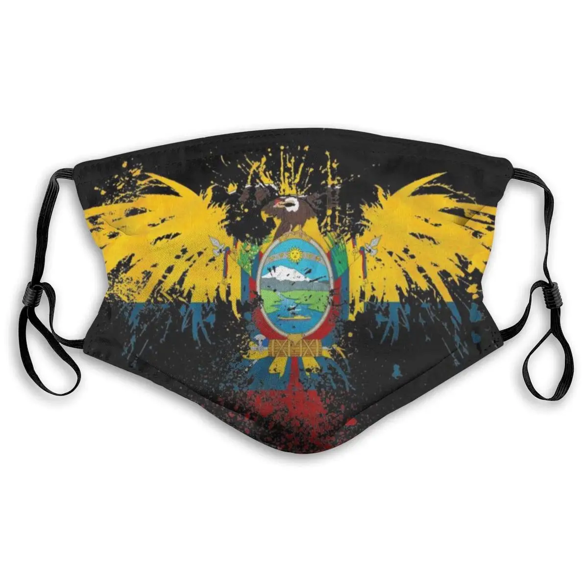 Защитная маска для лица с принтом герба Эквадора многоразовая моющаяся Тканевая