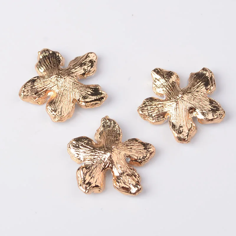 10 шт. 18 мм металлический сплав KC золотые эмалевые белые цветы капли глазури
