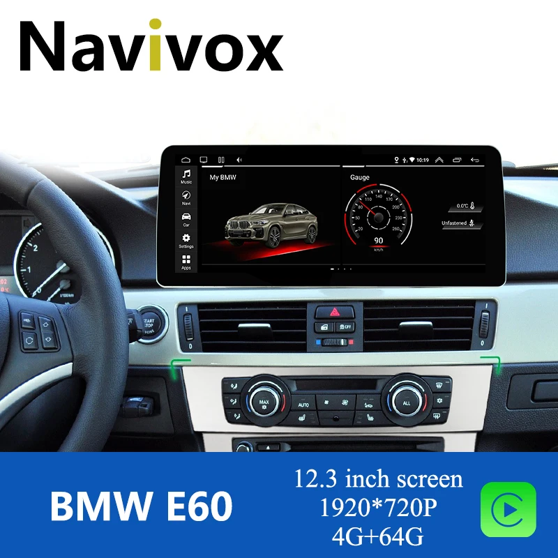 Автомобильный мультимедийный плеер Navivox автомобильный на Android 10 1920*720P 4 Гб + 64 ГБ 12 3