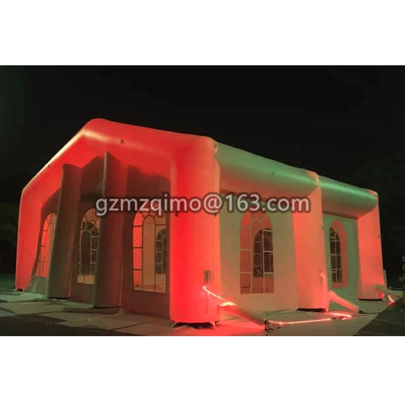 MZQM светодиодная надувная Праздничная палатка гигантская Свадебная белая