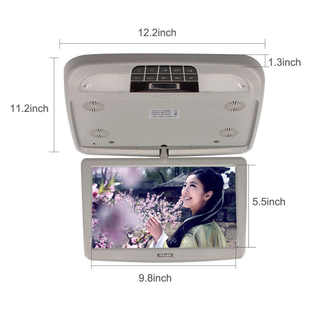 Автомобильные мониторы с креплением на крышу 12 дюймовый откидной TFT ЖК монитор