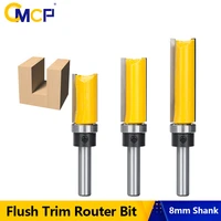 cmcp 8mm shank flush trim bearing 58 blade template router bit straight slot pattern bit carbide end mill wood router bit