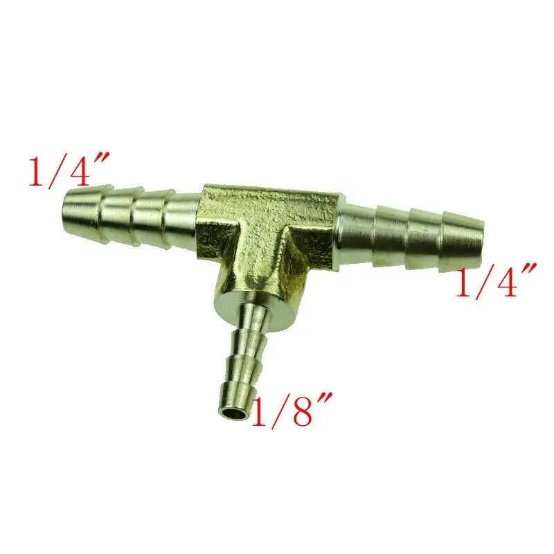 Латунный редуктор с зазубринами фитинг для шланга внутренним диаметром 1/4X1/8