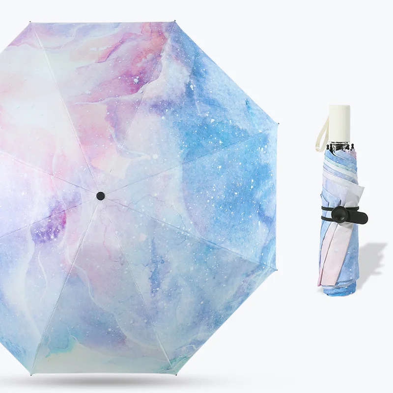 

Double-purpose five-fold small portable pocketg and ultraviolet-proof female sun-shading umbrella